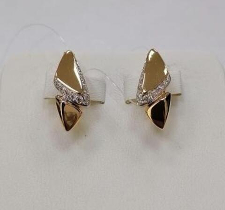 Серьги из золота с фианитами