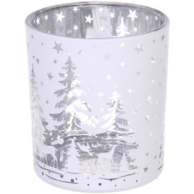 Подсвечник «Снежный лес» 7*7,8 см, Белый