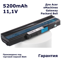 Аккумулятор iBatt 5200mAh для ноутбуков Acer AS09C31, AS09C71, AS09C75