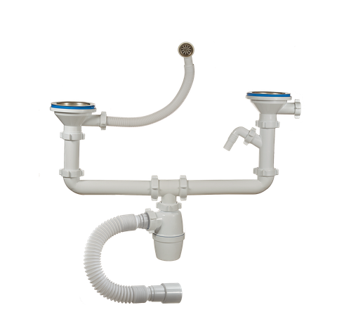 50092 Сифон двой. с 1 отв. 3 1/2  40 ОРИО (11/1шт) КРУГ