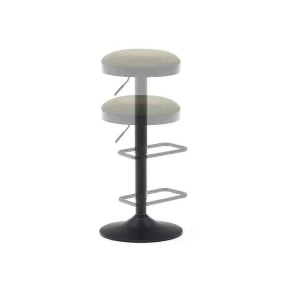 Барный табурет Zaib, 58-80 см, темно-зеленый шенилл, черная ножка