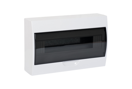 Бокс ЩРН-П-15мод настенный пласт.белый (дв.прозр) IP41 IEK