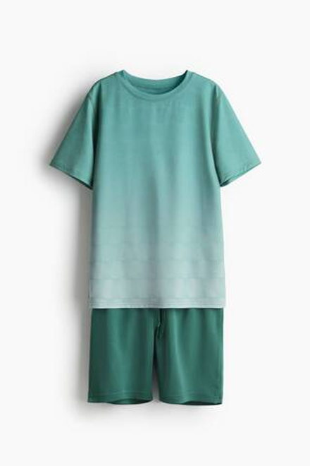 H&M Комплект из футболки и шорт из функциональной ткани DryMove, бирюзовый