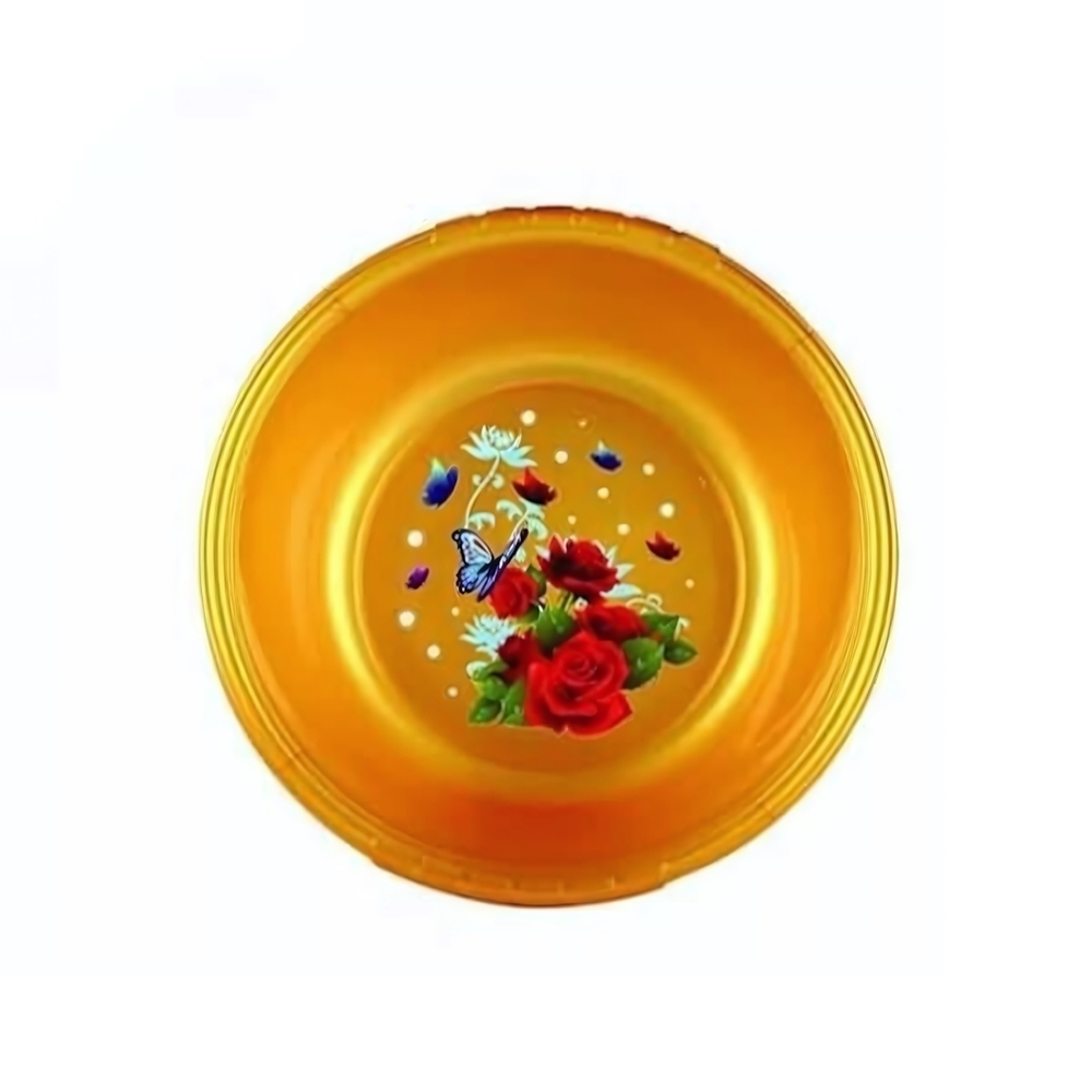 Миска круглая №2 цветная с рисунком 2,6л, диам 24см (микс цв) РП-132микс