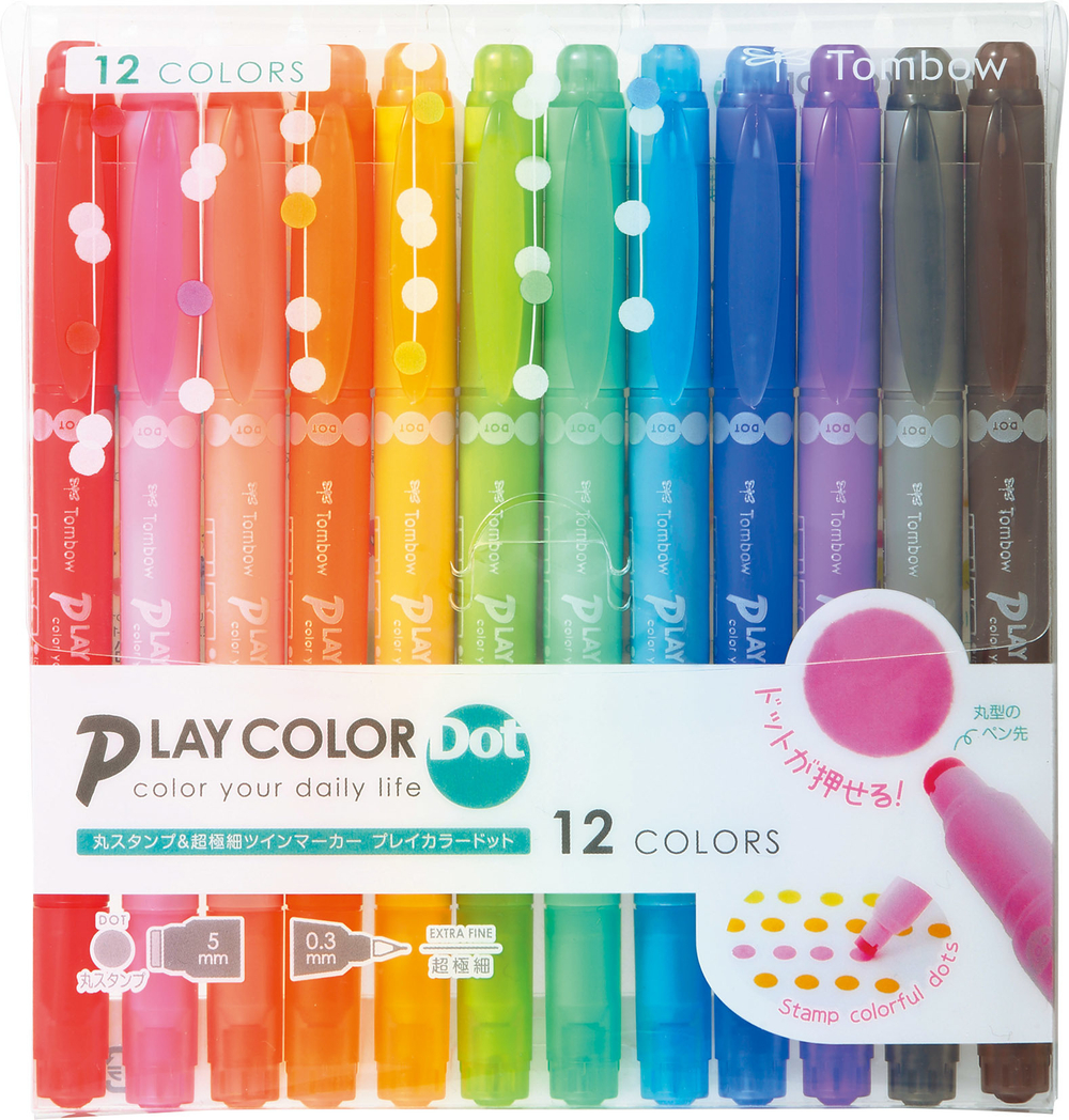 Tombow Play Color Dot (12 цветов) - купить с доставкой по Москве, СПб и России