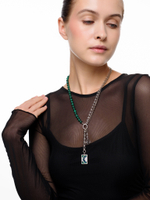 Колье "Malachite color sun" Gold