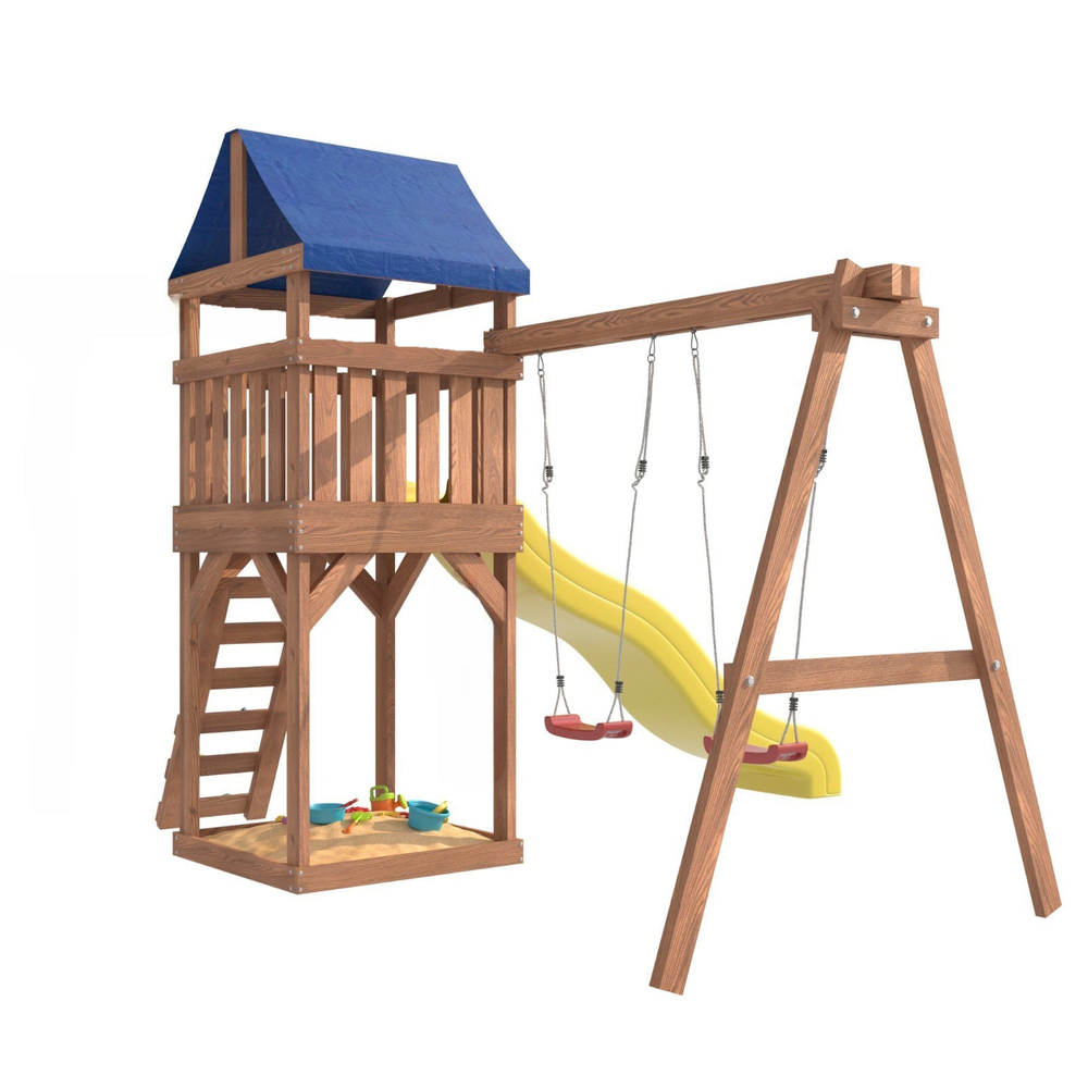 Детская площадка Сlassic с качелями лодочка IgroWoods для улицы и дачи