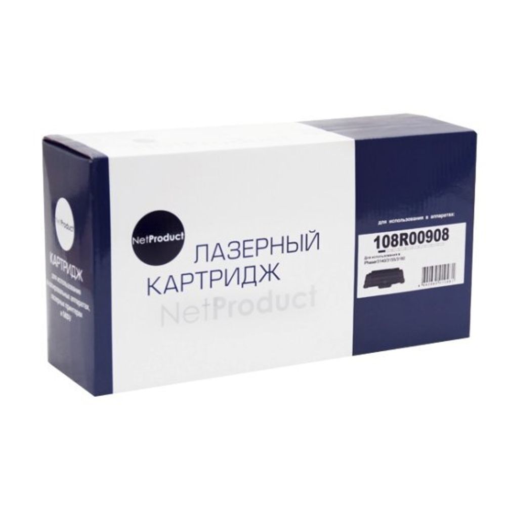 Картридж NetProduct (N-108R00908) для Xerox Phaser 3140/3155/3160, 1,5K