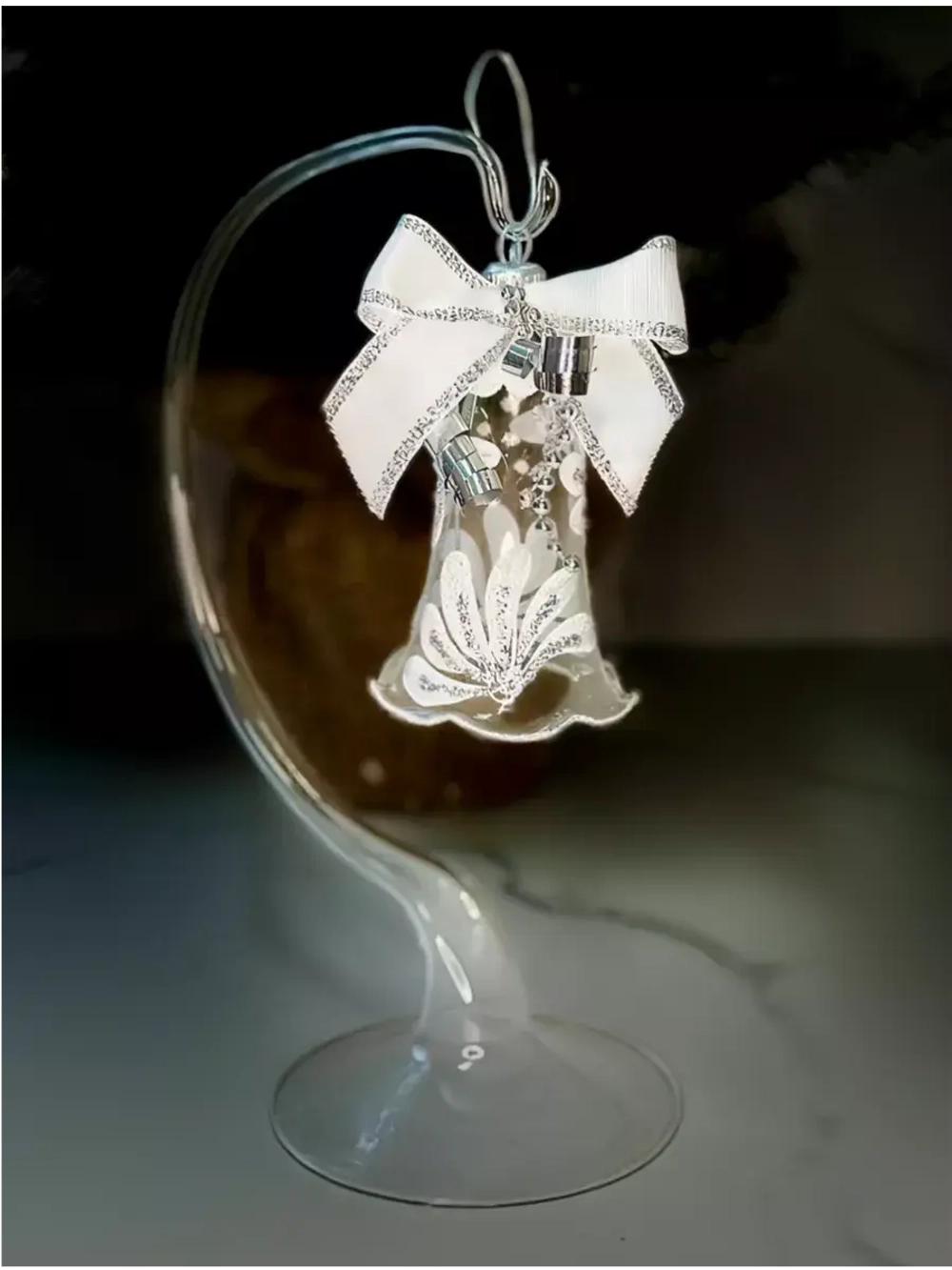 Елочное украшение "Колокольчик Хрустальный" 9 см.