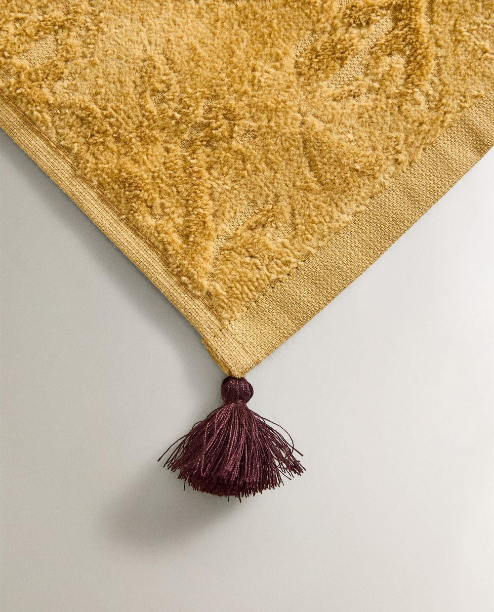 Zara Home - Набор полотенец для рук с бахромой (комплект из 3 предметов)), горчичный, 30х30 см