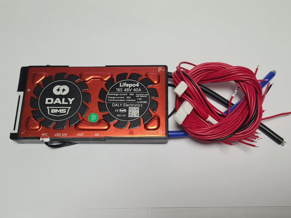 Плата контроля BMS Smart LiFePO4 16S 48V 40A