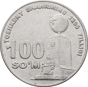 100 сум 2009 Узбекистан «2200 лет г. Ташкент, монумент "Мустакиллик ва эзгулик"»