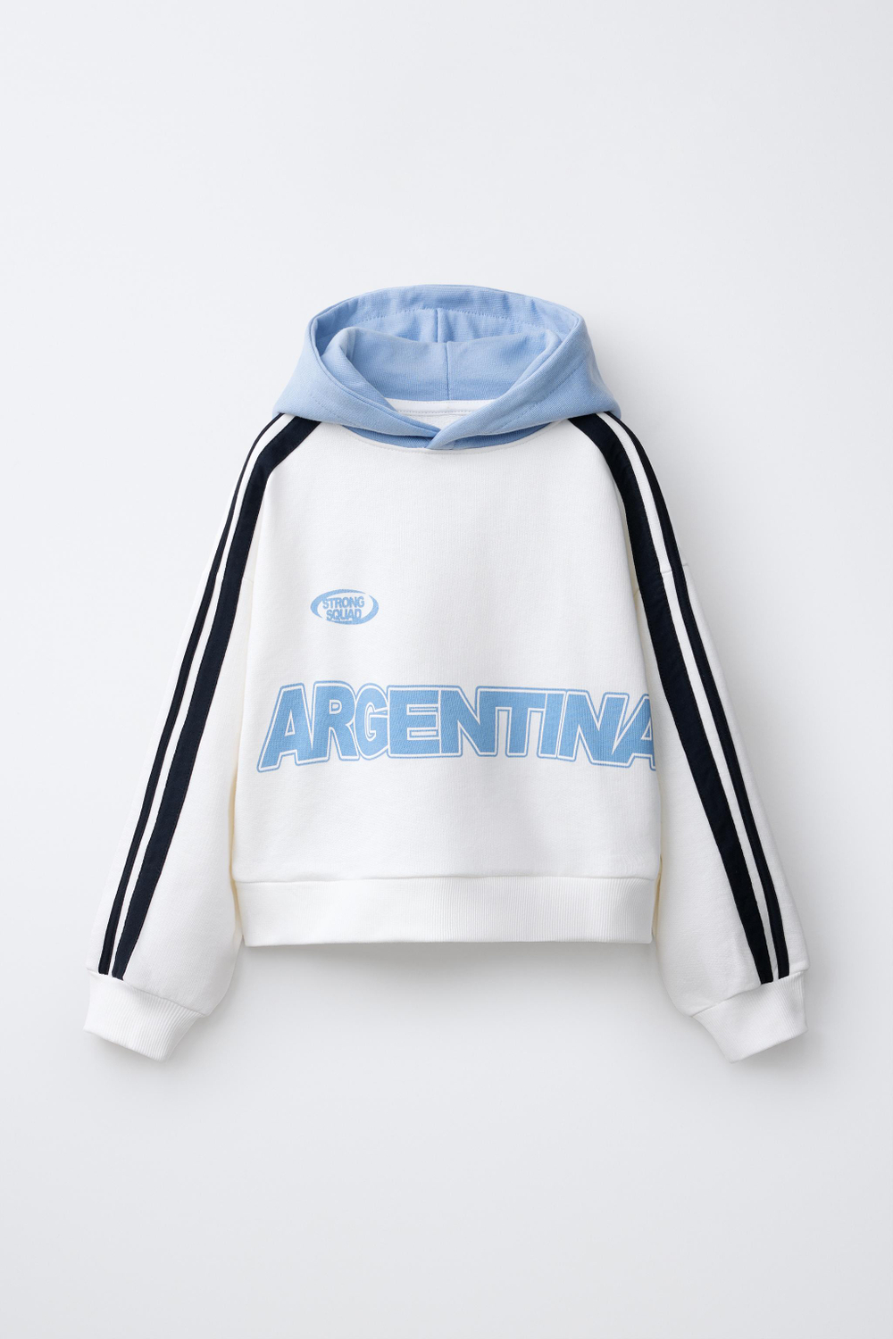 ZARA ХУДИ С ПРИНТОМ «АРГЕНТИНА», ЖЕЛТОВАТО-БЕЛЫЙ