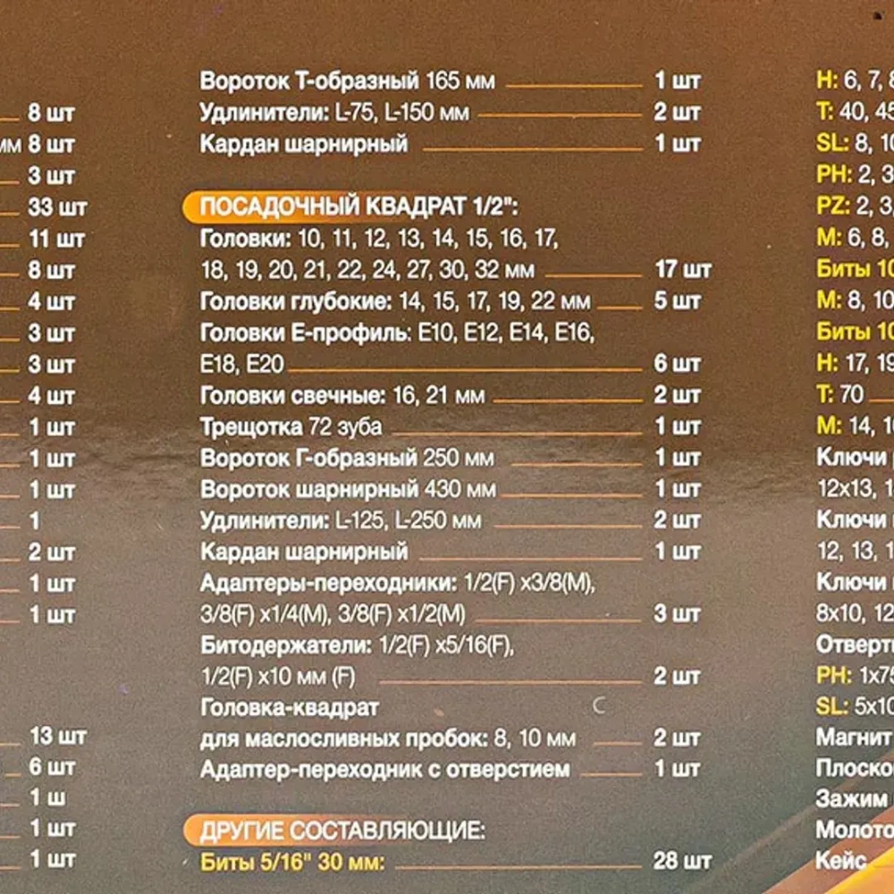 Набор инструментов 202пр. 1/4''&amp;3/8''&amp;1/2''(6-гран.)(4-32мм) FORSTIME FT-42022-5