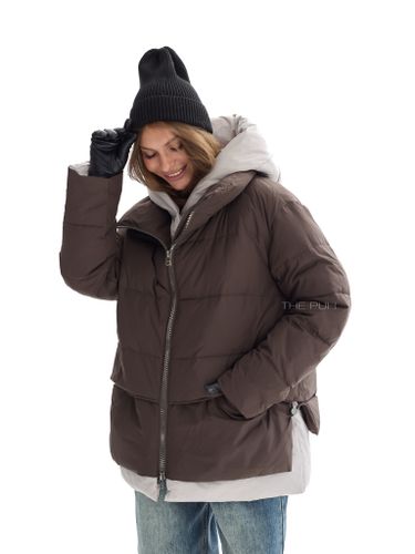Куртка с контрастной отделкой в шоколадном цвете