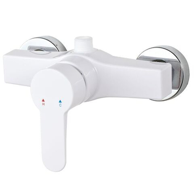 Смеситель для душа, РМС, с картриджем, пластик корпус, бел, PL5-003