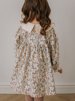 Платье с воротником в цветочек, Молоко