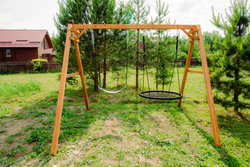 Деревянные качели с качелями гнездо 100 см и гибкими качелями