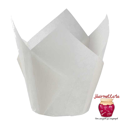 Форма бумажная "Тюльпан" Белый 50/80 мм, 10 шт.