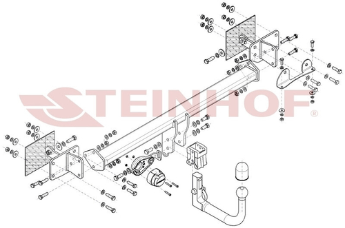Фаркоп на Mercedes E-Class coupe C238 / cabrio A238 (только AMG line) 2017- (паспорт и сертификат в комплекте)(без электрики) Steinhof.M-174