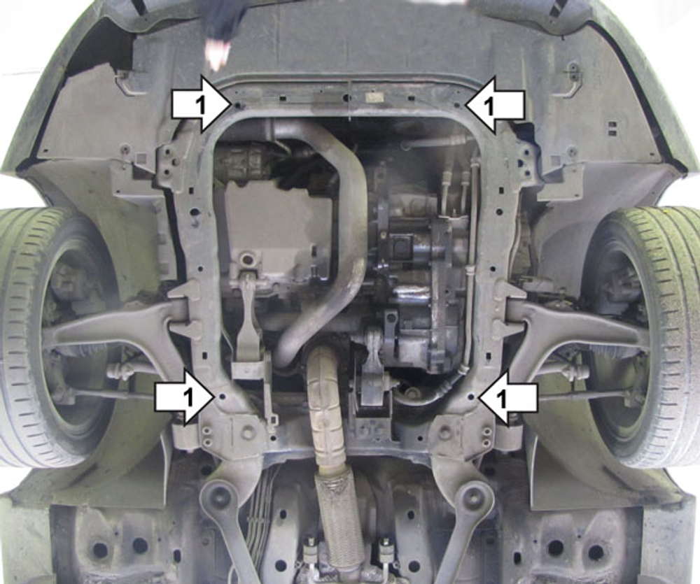 Защита картера двигателя, КПП. 2 мм, Сталь. для Saab 9-3 2002-2005, Motodor.01808
