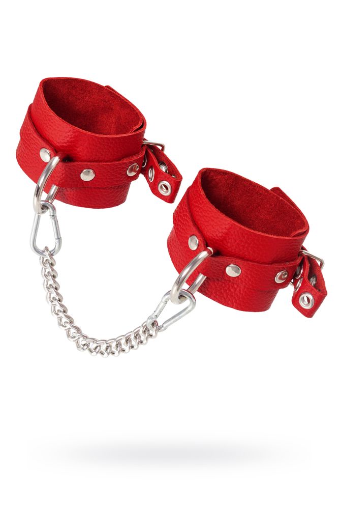 Оковы мягкие bdsm с люверсами натуральная кожа красные Оковы мягкие bdsm с люверсами натуральная кожа красные