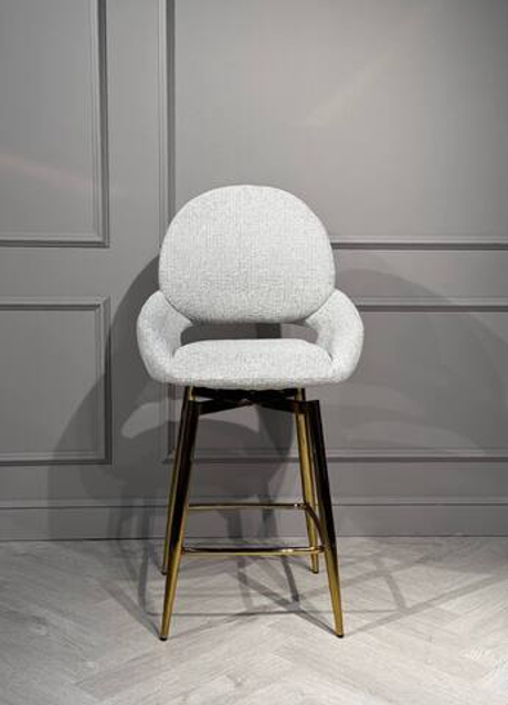 Стул барный Ist Casa Виола, 55х46х105 см, белый крем, золото