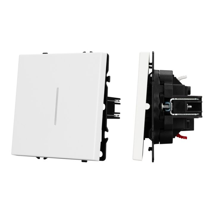 Механизм выключателя одноклавишный проходной LED SWT-NOBE-MKP1-SFPL-L-WH (230V, 10A) Arlight 054236