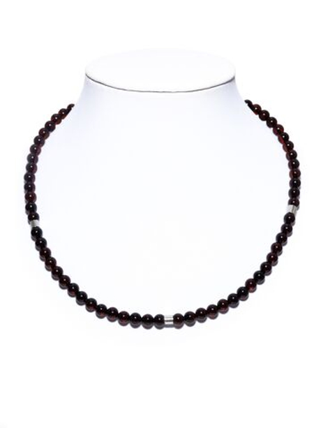 Чокер из серебра 925 и цельного янтаря, длина 39-42 см. Чокер ручной работы из Калининграда