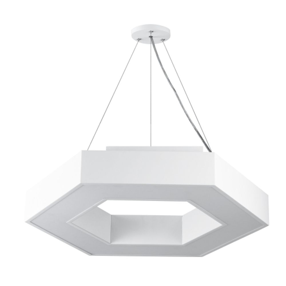Светильник LED ЭРА Geometria SPO-123-W-40K-045 Hexagon 45Вт 4000К 2500Лм IP40 600*600*80 белый подвесной | Декоративные светильники Geometria