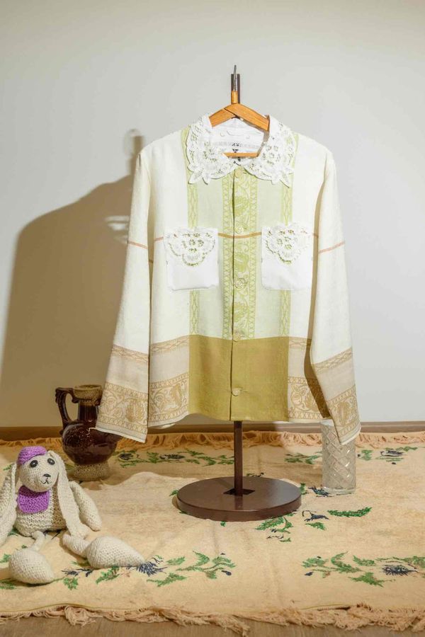 Рубашка Linen Lace Shirt beige - фото 1