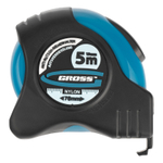 Рулетка "Schlagfest",5 м x 19 мм,магнитный обрезиненный зацеп,двусторонняя шкала,Нейлоновое покрытие,автоматическая фиксация Gross