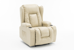 Электрический кресло-реклайнер «LAZY BOY» 3 в 1 (раскладывание, массаж и подогрев) — Beige