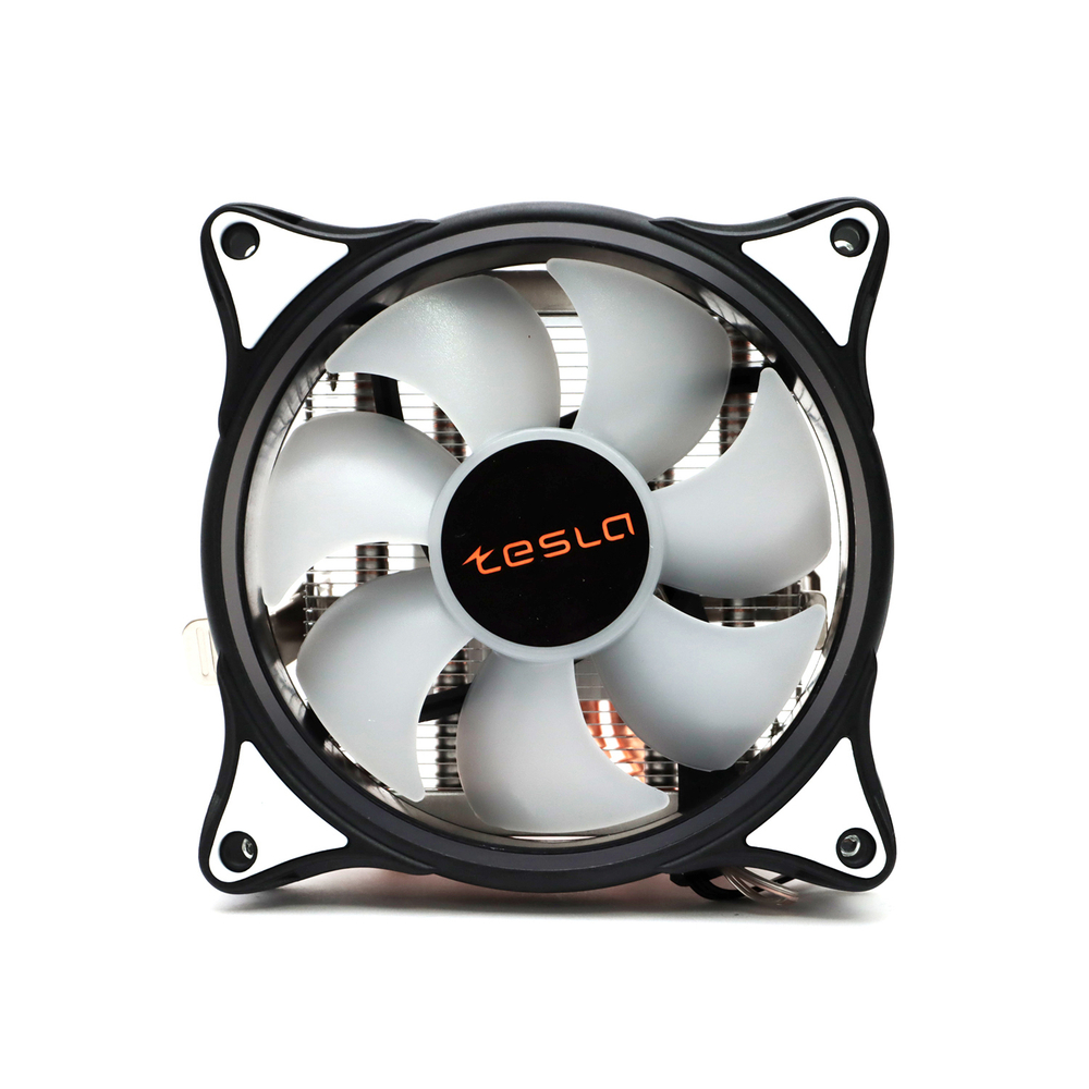 Кулер для CPU TESLA 1040RGB, 1х120мм, 600-1600rpm, 4-pin, Al+Cu, серебристый-черный-белый/RGB, 51.3CFM, 25.1дБ, 4-PIPE(прямой контакт), TDP 155Вт, INTEL 1700/1200/115x/775/1366, AMD AM5/AM4/AM3(+)/AM2(+)/FM2(+)/FM1/754/940/939 (TSL-1040PWM-RGB)
