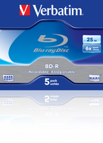 Оптический диск Verbatim BD-R SL 25GB 6X HardCoat, Jewel Case, 5 шт