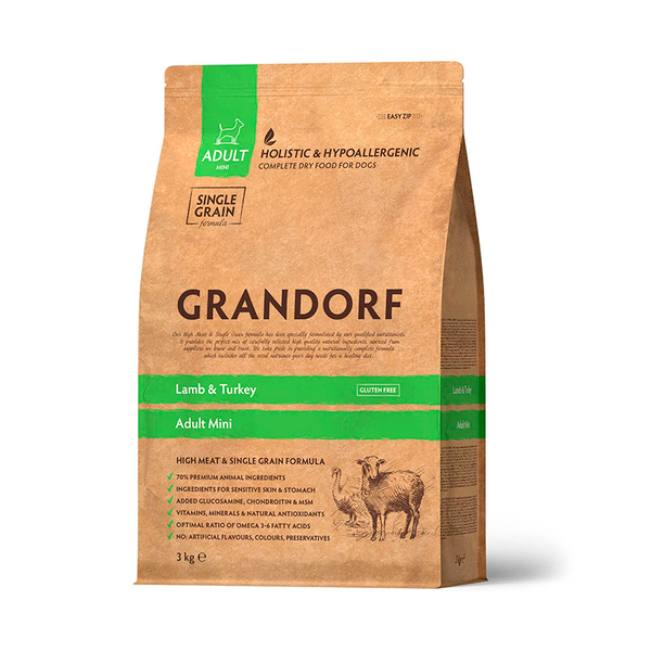 Сухой корм Grandorf Dog Lamb&Turkey MINI ягненок и индейка для собак мини пород 3 кг (Грандорф)