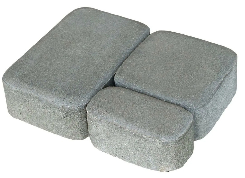 Брусчатка Старый город 3 элементов 60 мм серый