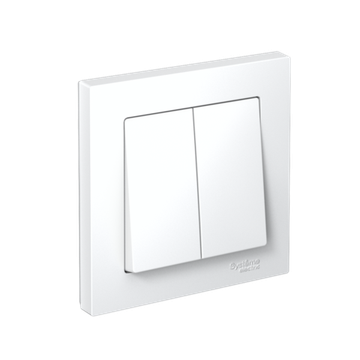 Выключатель 2-кл. СП AtlasDesign 10А IP20 (сх. 5) 10AX в сборе бел. SE ATN000152