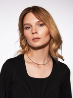 Чокер на шею женский, из голубого агата - сапфирина, бижутерия