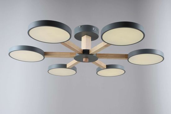 18027STD/6 GREY+WOOD+WHITE (1) Люстра NW