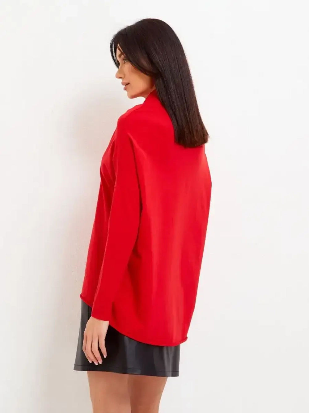 Лонгслив оверсайз красный