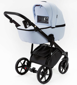 Детская коляска Adamex Nola Deluxe 2 в 1 N-SA17 (ГОЛУБАЯ КОЖА)