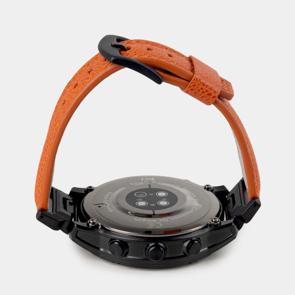 Ремешок для часов Garmin 51 mm с креплением из кожи теленка, оранжевого цвета