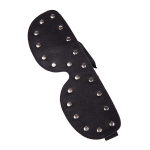 Черная кожаная маска на глаза с клёпками и велюровой подкладкой Sitabella BDSM Accessories 3082-1