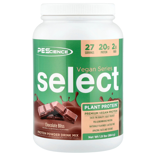 PEScience, Vegan Series, Select Plant Protein™, со вкусом шоколада, 864 г (1,9 фунта)