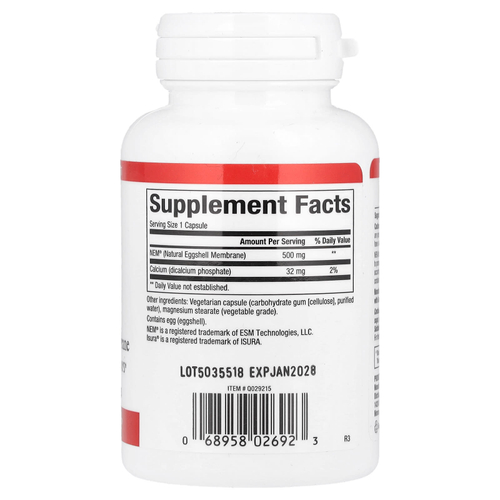 Natural Factors, NEM, натуральная оболочка из яичной скорлупы, 30 вегетарианских капсул