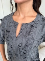 Блузка нарядная трикотажная офисная рукав 3 4