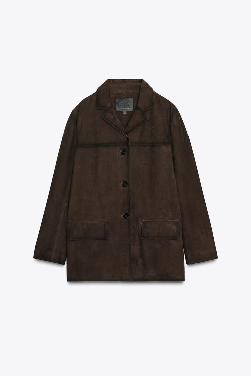 ZARA БЛЕЙЗЕР ИЗ 100% ЗАМШИ — LIMITED EDITION, ШОКОЛАДНЫЙ