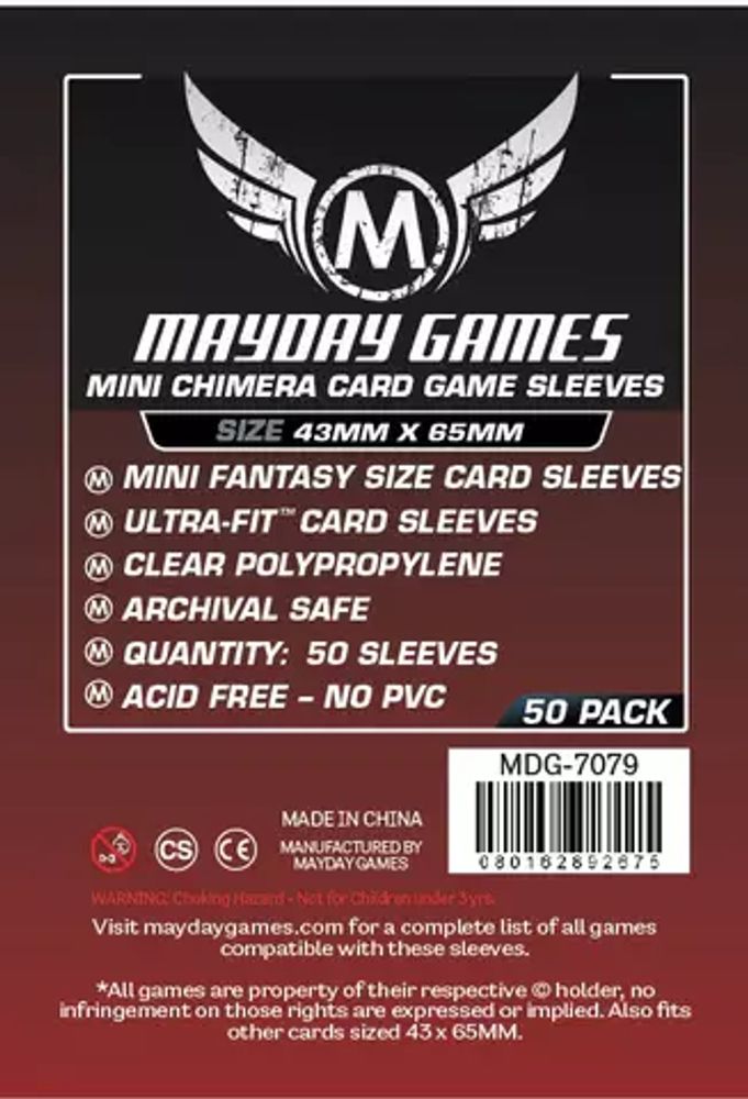 Dark Red Label Premium Mini Chimera Game Sleeves 43x65mm 50 Pack (MOQ 2)