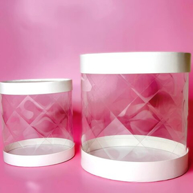 Коробка для торта шляпная узорные стенки 18 х18 см